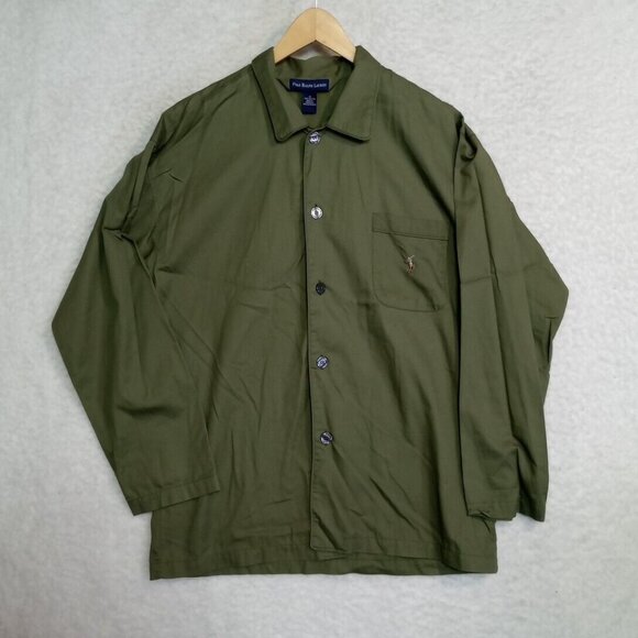 Polo Ralph Lauren Sleep Shirt Pajama Top Mens  M Long Sleeve Sleepwear Button Up - Picture 9 of 10